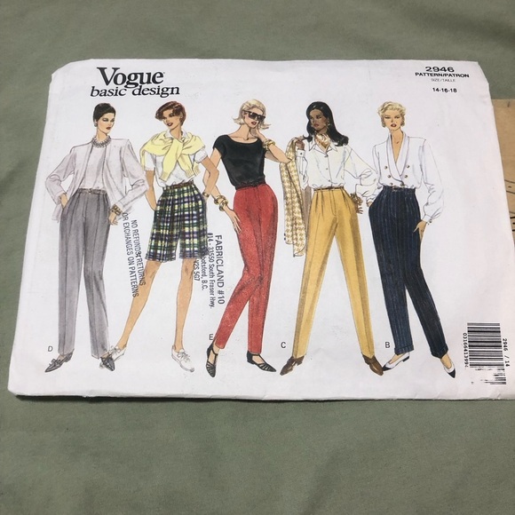 Vintage 90s Vogue 2946 Pattern Basic Design Misses Pants and shorts-14.16.18 - Picture 7 of 7